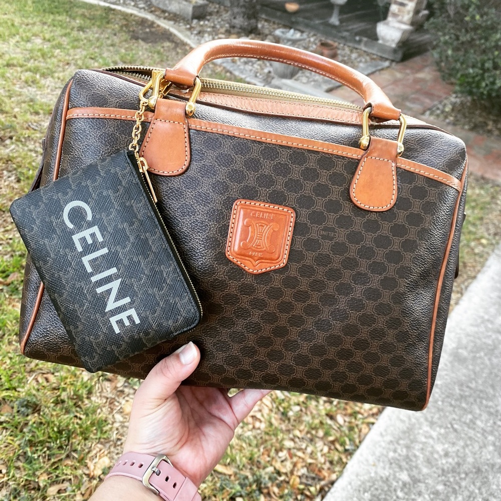 Vintage Celine Macadam Blasón Pattern Boston Bag